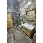 Rustik Modern Banyo %100 Masif Ahşap Banyo Dolap & Ayna Takımı
