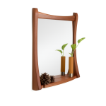 ARBORA %100 Masif Ahşap Raflı Duvar Aynası