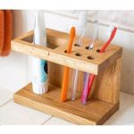 VALORE %100 Masif Ahşap Diş Fırçalık & Diş Macunu Standı